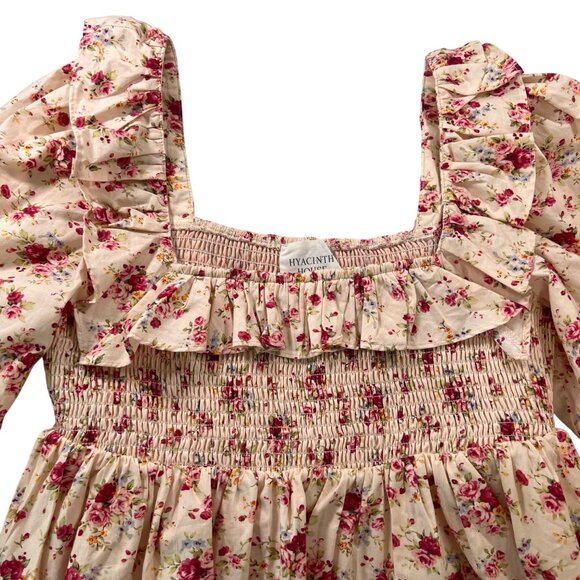 Tuckernuck Hyacinth House Addison Blouse in Cream Floral Ruffle Neck Size Medium - Picture 5 of 11